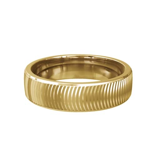 Patterned Designer Yellow Gold Wedding Ring - Sesso